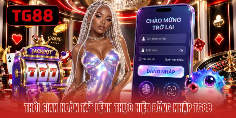 Thời gian hoàn tất lệnh thực hiện đăng nhập TG88